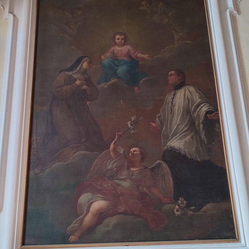 Christ the King with saints Aloysius de Gonzaga and Catherine of Bologna