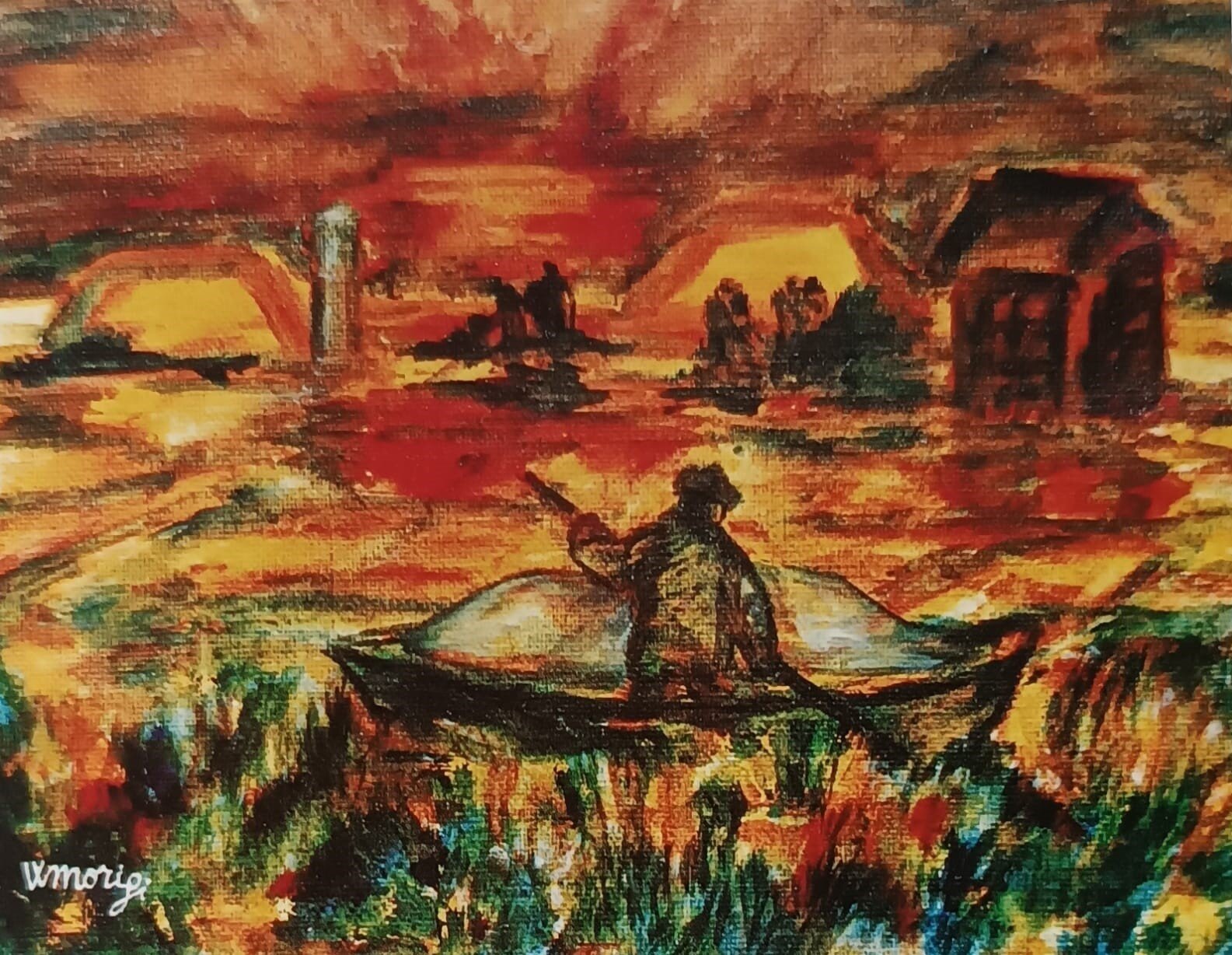 Sa il suo sangue di sale. Affresco su juta intonacata, 1957 - Werther Morigi