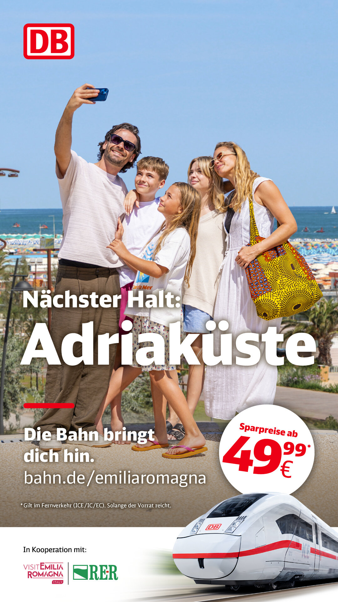 Treno diretto da Monaco di Baviera alla Riviera Romagnola