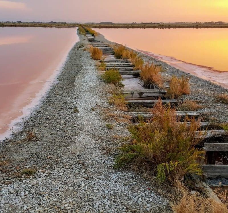 Sunset in Cervia Salt Pan by Boat